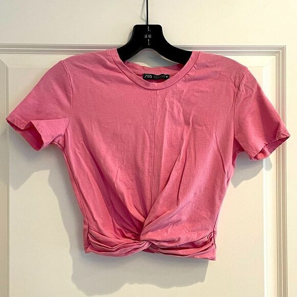 EUC Zara Dusty Pink Crop Tee Sz. S - Picture 1 of 3